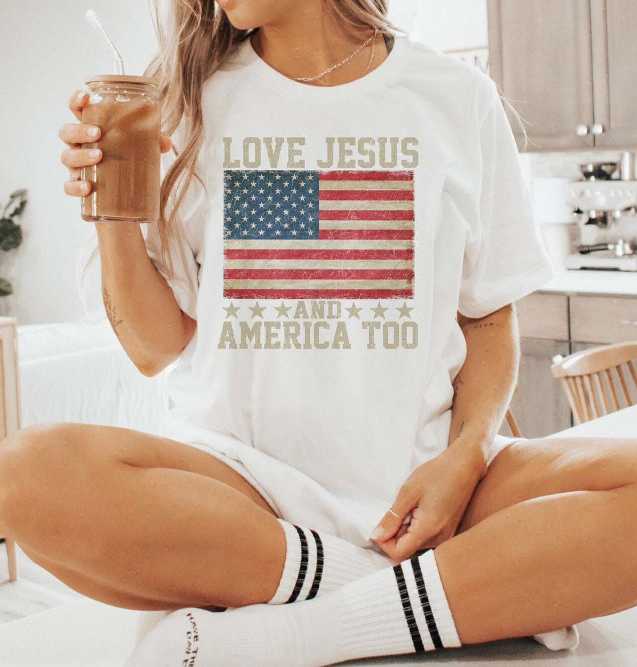Love Jesus and America Too Tee